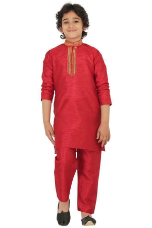 rydho-dark-red-cotton-blend-boys-kurta-sets-pack-of-1-none