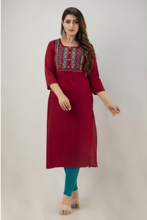 preksha-maroon-rayon-womens-straight-kurti-pack-of-1-none