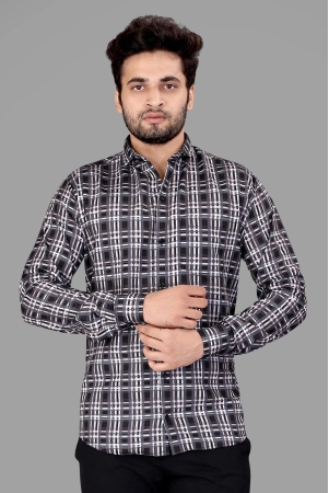 black-and-cream-cotton-blend-checks-print-casual-shirt-s