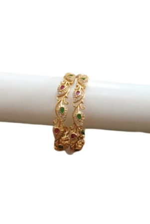 gold-plated-leaf-design-bangle-set-pack-of-2