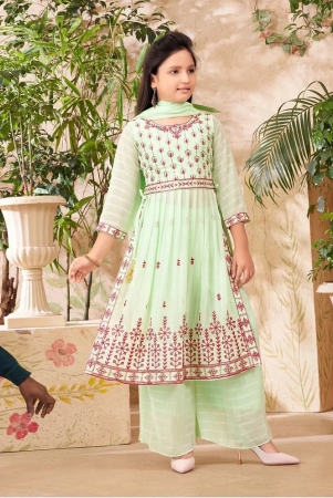 aarika-sea-green-georgette-girls-kurta-and-sharara-set-pack-of-1-none