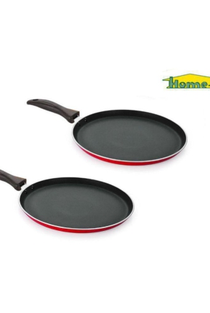 homepro-non-stick-aluminium-dosa-tawa-flat-tawa-pack-of-2-28cm-gas-stove-compatible-red