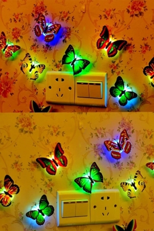 6278 The Butterfly 3D Night Lamp Comes with 3D Illusion Design Suitable for Drawing Room, Lobby.n  (Loose)