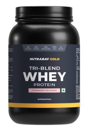 nutrabay-gold-tri-blend-whey-protein-powder-1kg-strawberry-milkshake-25g-protein-55g-bcaa-concentrate-isolate-hydrolyzed-protein-muscle-growth-recovery-gym-supplement-for-men-women