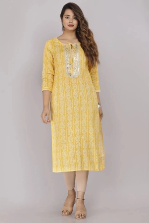 highlight-fashion-export-yellow-100-cotton-womens-straight-kurti-pack-of-1-none