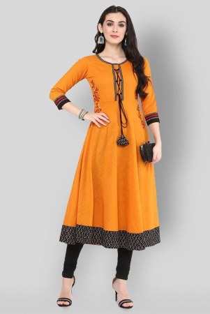 yash-gallery-yellow-cotton-womens-flared-kurti-pack-of-1-xxl