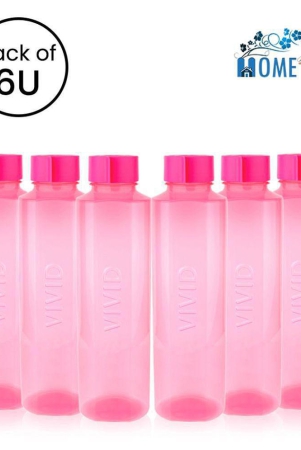 hometales-vivid-pink-fridge-water-bottle-1000-ml-set-of-6-pink