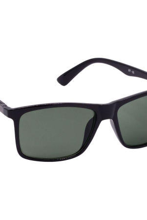 Hrinkar Green Rectangular Stylish Goggles Black Frame Sunglasses for Men & Women - HRS-BT-05-BK-BK-GRN