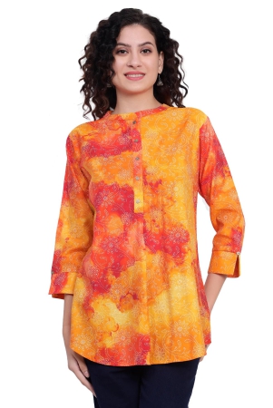 orange-foil-printed-cotton-short-kurta-xxl