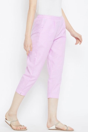 Women Lavender Textured Relaxed Trousers