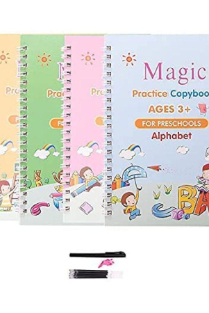 sank-magic-practice-copybook-number-tracing-book-for-preschoolers-with-pen-magic-calligraphy-copybook-set-practical-reusable-writing-tool-simple-hand-lettering-4-books-5-refill