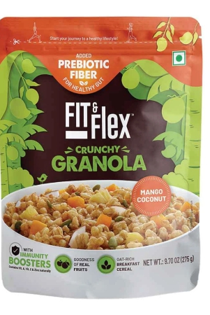 Fit & Flex Backed Granola Breakfast Cereal Mango Coconut 275g