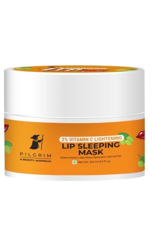 Pilgrim 2% Vitamin C Lightening Lip Sleeping Mask for glowing lips with Australian Kakadu Plum & Lime Pearl | Lip Sleeping Mask for women & men for soft, smooth & dark lips| Reduce pigmentation| 9gm