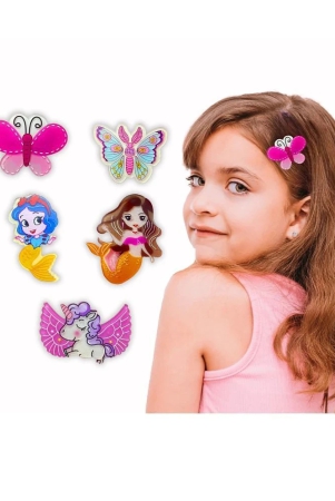 lykaa-korean-baby-girls-hair-clips-unicorn-tic-tac-hair-pins-kids-hair-accessories-pack-of-5-multi