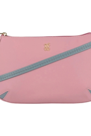 baggit-pink-faux-leather-sling-bag-pink