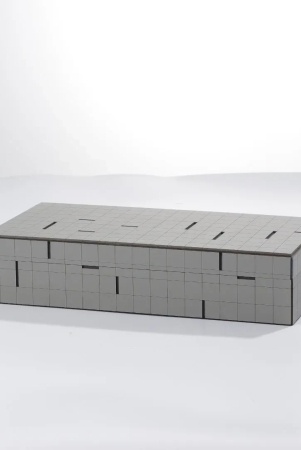 Modern Grey Leather Storage Box-Rectangular