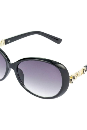 Hrinkar Grey Over-sized Sunglasses Styles Black Frame Glasses for Women - HRS57