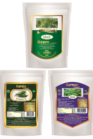 Biotic Neem, Karela & Gurmar Powder for Diabetes Powder 300 gm Pack of 3