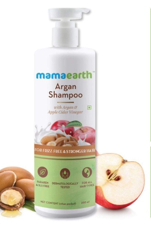 Mama Earth Argan Shampoo with Argan and Apple Cider Vinegar for Frizz-free and Stronger Hair - 250 ml
