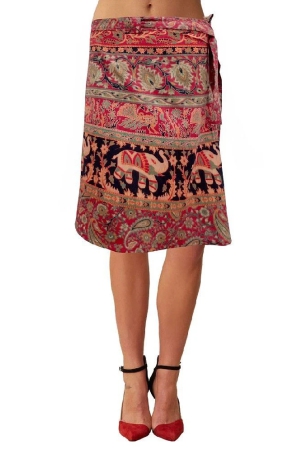 Sttoffa Red Cotton Skirts - Free Size