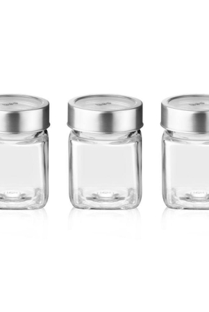 treo-by-milton-cube-storage-glass-jar-set-of-3-180-ml-each-transparent-bpa-free-storage-jar-kitchen-organizer-air-tight-modular-multipurpose-jar-transparent