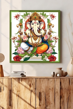 ganesh-ji-with-lotus-colorful-wood-print-wall-art-48-x-48-inches-birchwood-thickness-6mm