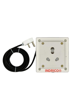 indrico-extension-board-with-long-wire-for-heavy-appliances-with1-socket-1516-ampere-wire-25-mm-3-core-copper-white