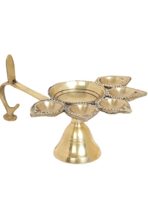 panch-deepak-brass-diya-100-pure-brass-antique-finish