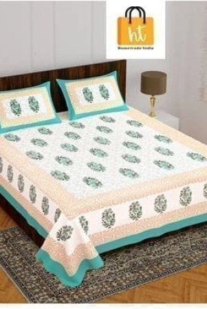 bedsheet-adda-db-3xxx-standard-king-size-90108-inches100-pure-cotton-jaipuri-printed-green-floral-print-cotton-double-bedsheet-with-2-matching-pillow-covers-3094