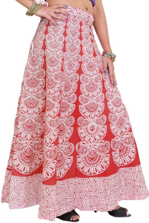 tomato-red-wrap-around-long-skirt-with-block-print-in-pastel-colors