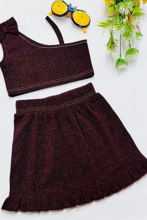 addyvero-maroon-polyester-girls-top-with-skirt-pack-of-1-none