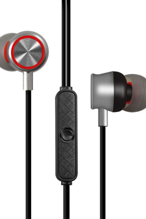 Amkette Trubeats M9 Wired In Ear Wired Headphone 0 Hours Playback IPX5(Splash & Sweat Proof) Comfirtable in ear fit -Bluetooth Gray