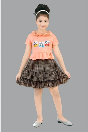 coxxup-peach-crepe-girls-top-with-skirt-pack-of-1-none