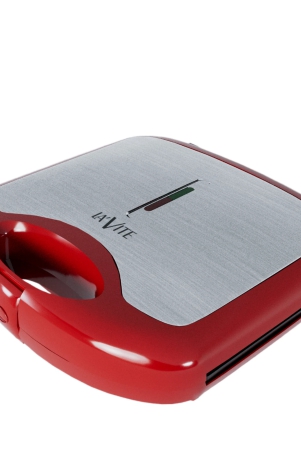 LA'FORTE Lavite Sandwich Maker Non-Stick Coated Plates, Cool Touch Handle 750 W (Red)