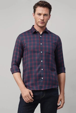 urbanmark-cotton-blend-slim-fit-checks-full-sleeves-mens-casual-shirt-blue-pack-of-1-none