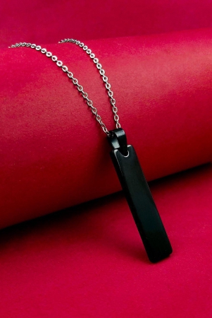 black-stainless-steel-vertical-bar-pendant-adjustable-necklace-chain-free-size