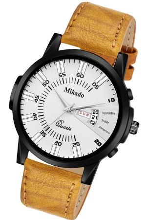 mikado-brown-leather-analog-mens-watch