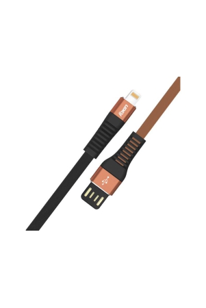 foxin-flat-premium-usb-to-8-pin-12-mt-480-mbps-charge-sync-cable-brown-and-black