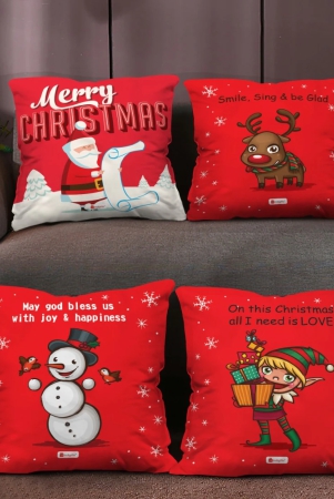 indigifts-merry-christmas-characters-cushion-covers-for-house-16x16-inches-red-set-of-4-christmas-cushion-xmas-decorations-christmas-pillow-christmas-decorations-for-house