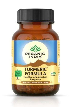 Organic India Turmeric Bottle | Strong anti-inflammatory | Enhances Skin, Bone, and Joint Health - 60 Capsules