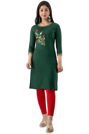 Radiksa - Green Rayon Womens Straight Kurti - None