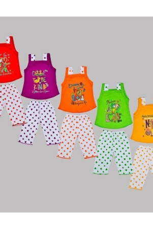 sathiyas-multi-cotton-baby-girl-t-shirt-pyjama-set-pack-of-5-none