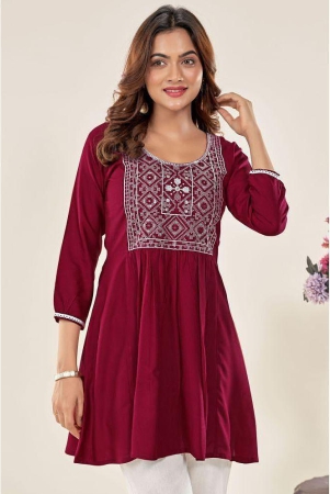 glomee-maroon-viscose-womens-tunic-pack-of-1-none