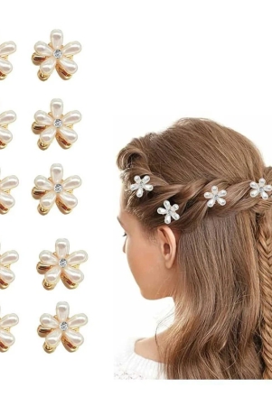 lykaa-stylish-pearl-flower-hair-claw-fashionable-clips-clutchers-hair-barrettes-women-girls-10pcs-white