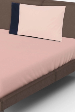 solid-colour-100-cotton-270-tc-single-bedsheet-with-colour-accent-pillow-cover-peach