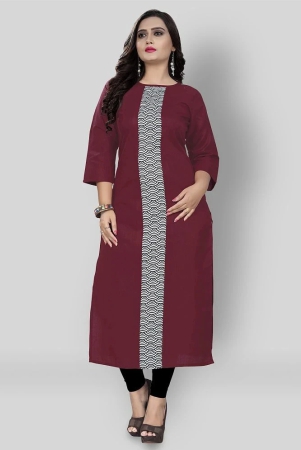 rangrasiya-maroon-cotton-womens-straight-kurti-pack-of-1-xxl