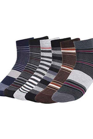Creature - Cotton Men's Striped Multicolor Ankle Length Socks ( Pack of 6 ) - Multicolor