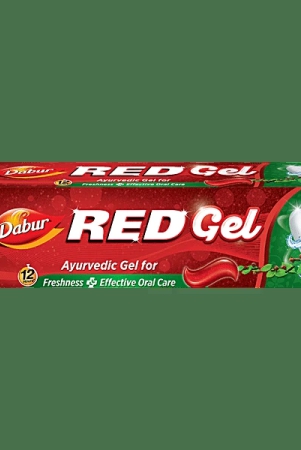 Dabur Red Gel Ayurvedic Toothpaste - Controls Bad Breath, Plaque, Gingivitis, Toothache, 150 Gm