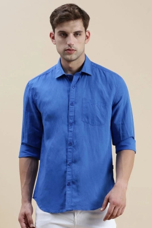 showoff-cotton-blend-regular-fit-solids-full-sleeves-mens-casual-shirt-blue-pack-of-1-none