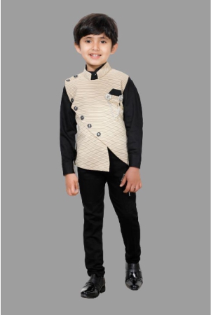 dkgf-fashion-beige-cotton-blend-boys-shirt-jeans-pack-of-1-none